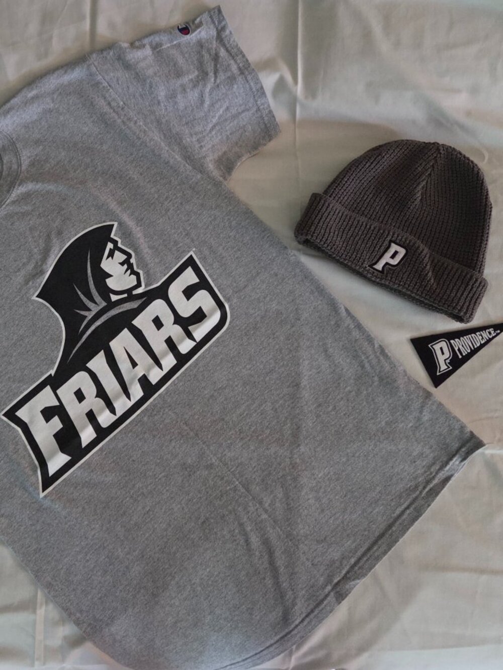 Providence College Gear: Gray T-Shirt, Knit Beanie, plus